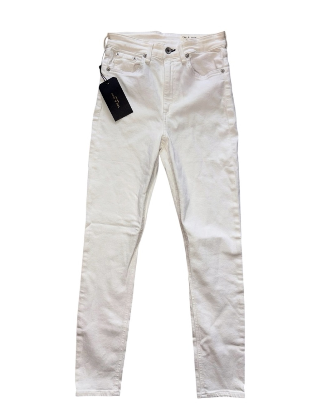 rag & bone White Nina High-rise Ankle Skinny Jeans